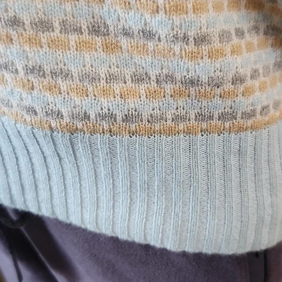 Juicy Couture 100% Cashmere Sweater Vest Ribbed Cream,Blue, Tan Knit Sleeveless - Picture 6 of 10